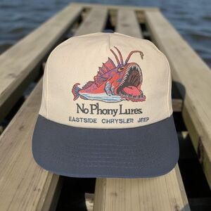Vtg No Phony Lures Canvas Snapback Hat